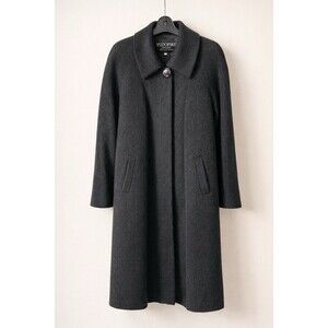 Vintage Yudofsky Alpaca Wool Coat XS Black Swing Old Money Quiet Luxury